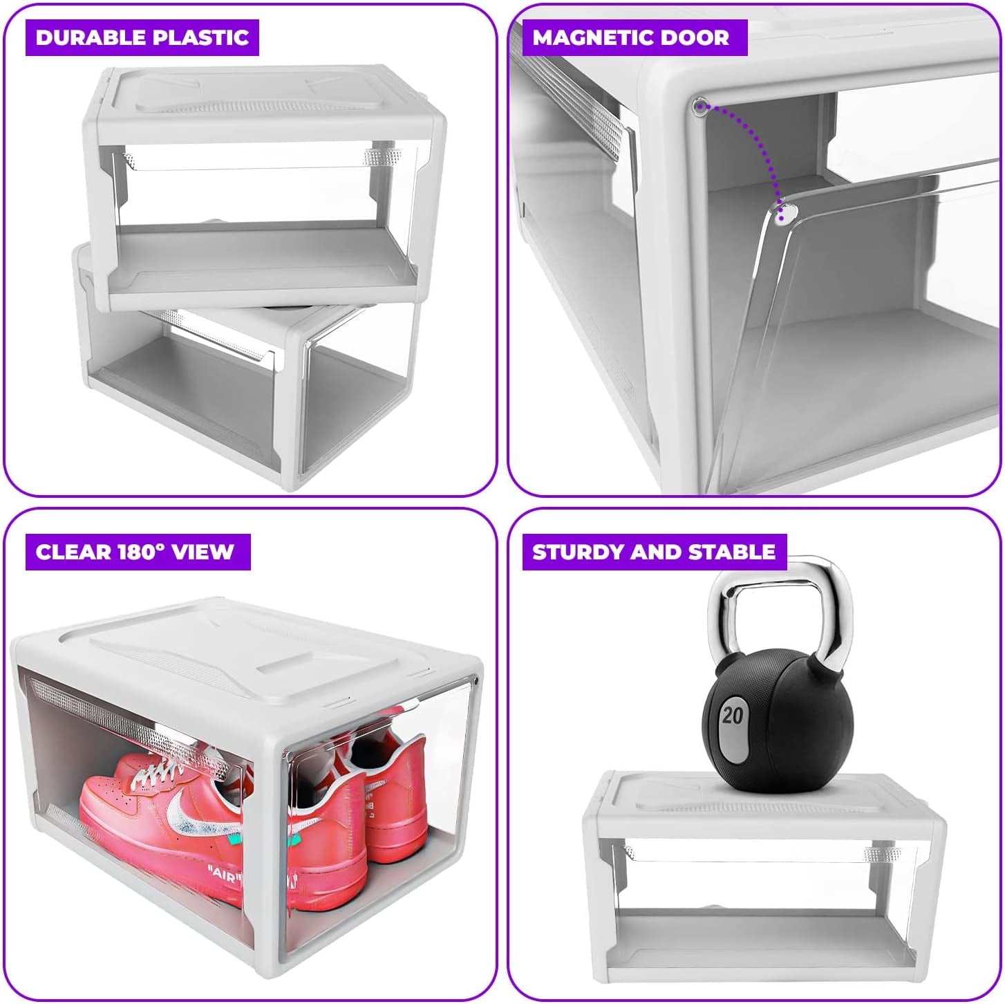 Clear Stackable Shoe Boxes