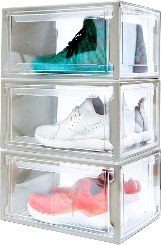 Clear Stackable Shoe Boxes
