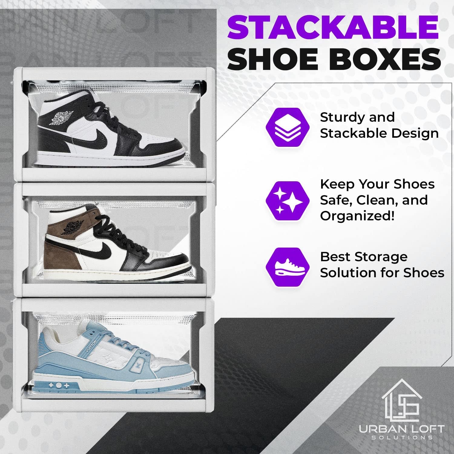 Clear Stackable Shoe Boxes 